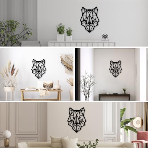 CatTerranM Wolf Metal Sign 12in Black