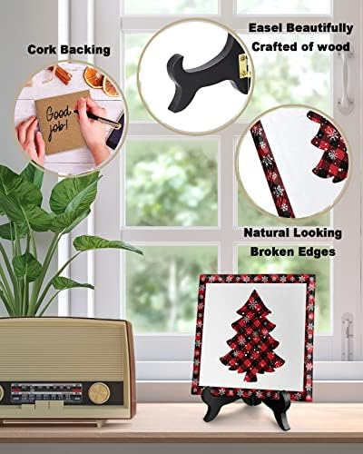 Christmas Decorative Desk Plaque with Wooden Stand