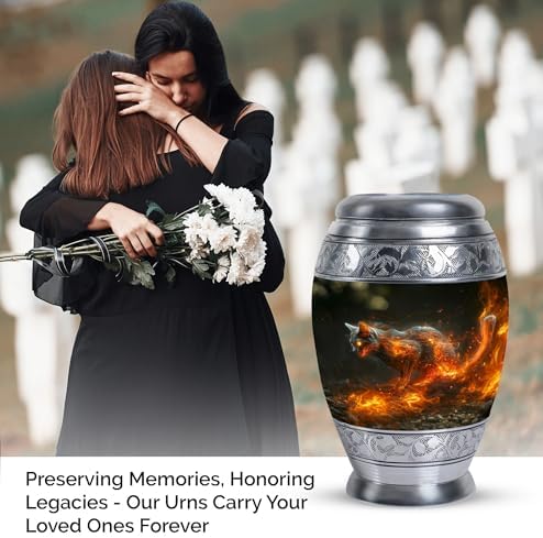 Cat with Light Decorative Urn 10 Inch Cremation Urn