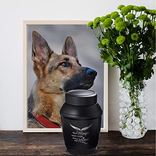 Black Angel Wings Cremation Urn 57 Inches Medium Size
