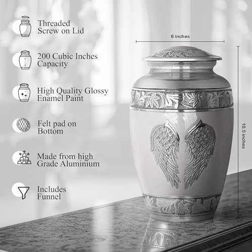 Angel Wings Cremation Urn - Memorial Urn for Adults Decorative Urn for Home