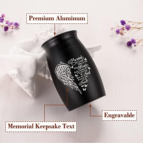 Small Urns for Human Ashes Aluminum Mini Urn for Ashes Wing Memorial Keepsake