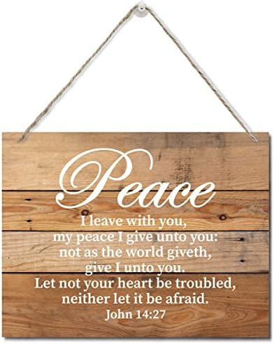 John 14 27 Bible Verse Wood Plaque Wall Sign