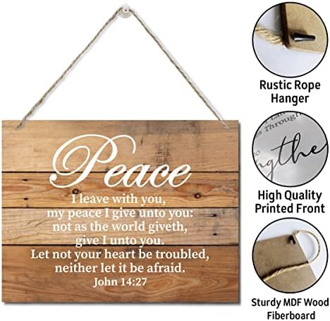 John 14 27 Bible Verse Wood Plaque Wall Sign