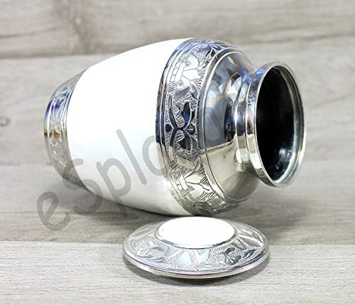 eSplanade Cremation Urn - 6 Inch Brass White Medium