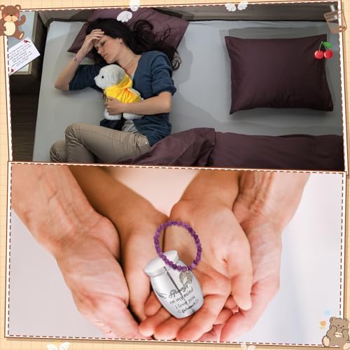 Kenning 5 Pcs Funeral Gift Set Cremation Stuffed Dog with Spoon and Tiny Urn Keepsake