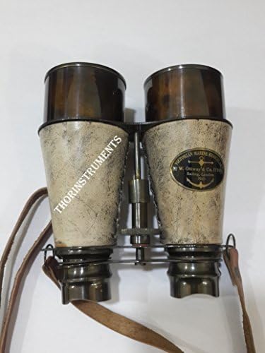 THOR INSTRUMENTS Brass Leather Victorian Marine Binocular 1915 Decor Gift