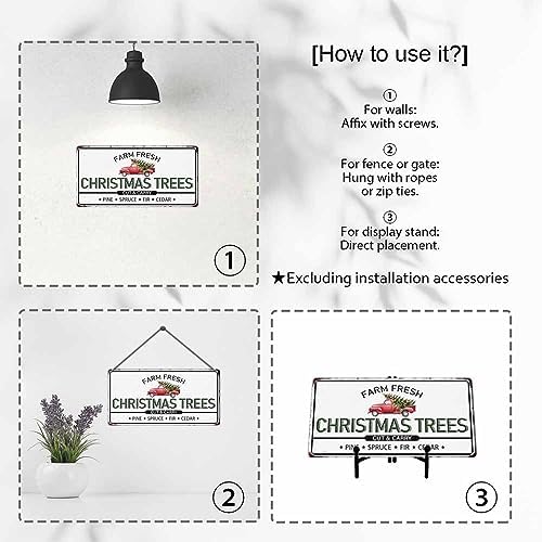 Farm Fresh Christmas Trees Tin Sign for Home Decor
