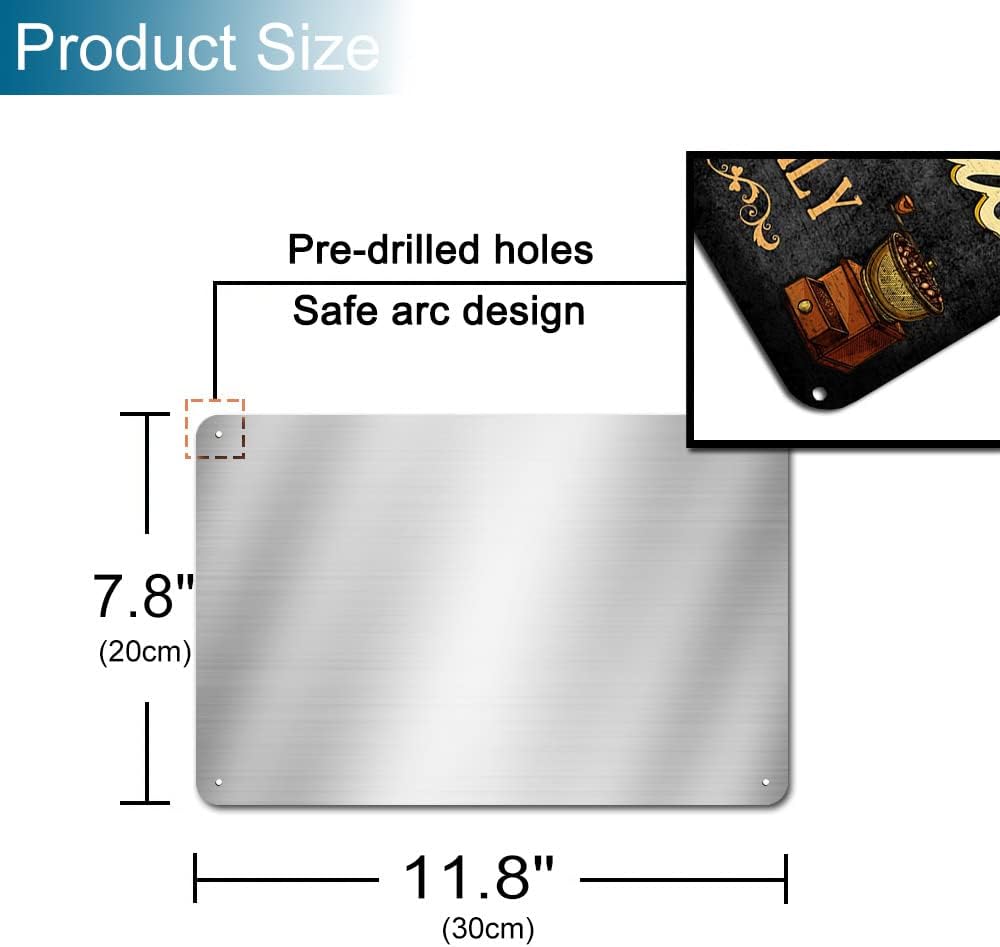 Vintage Metal Plaque Sign - Good Days Start with Coffee Jesus - 8x12 Inch Wall Decor