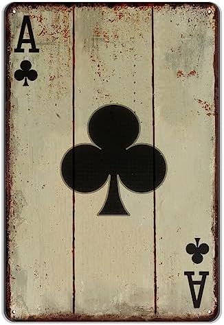 Vintage Poker Wall Decor Metal Sign Retro Tin Sign