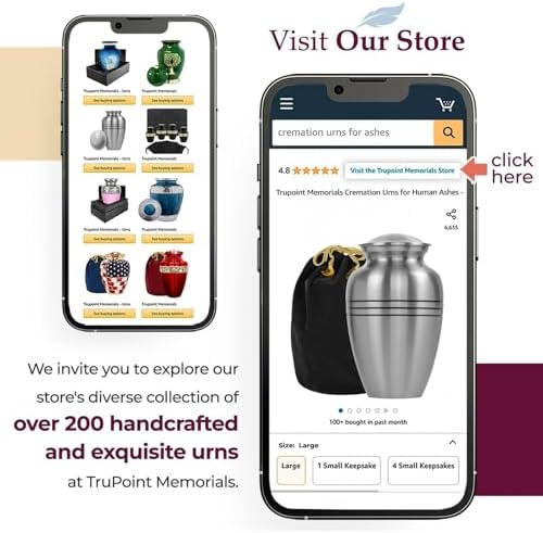 Trupoint Memorials Pewter Cremation Urn for Adult Ashes
