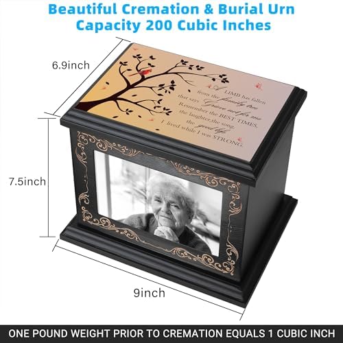 Wooden Cremation Urn with Photo Frame for Human Ashes 1
