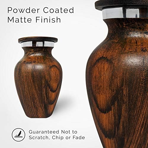 Small Keepsake Urn with Cherry Wood Appearance and Secure Lid