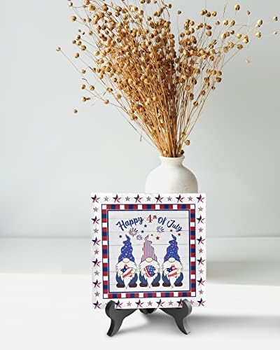 4th of July Decorative Desk Plaque with Wooden Stand