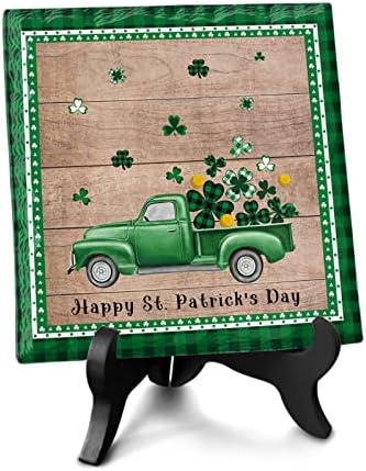 St Patricks Desk Decorative Ceramic Plaque with Wooden Stand