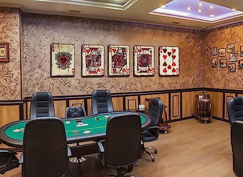 Vintage Poker Metal Wall Sign with Spades Jack Ace Queen King 10