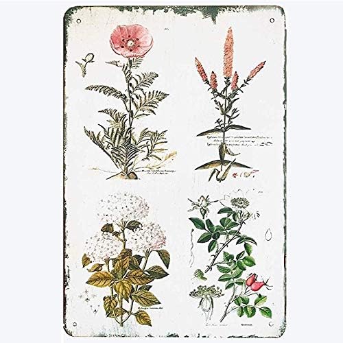 Vintage Floral Tin Sign 8x12 Inches for Indoor and Outdoor Use