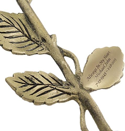 Rose Stem Bronze Memorial Urn for Ashes - Extra Small 1 Cubic Inch Capacity