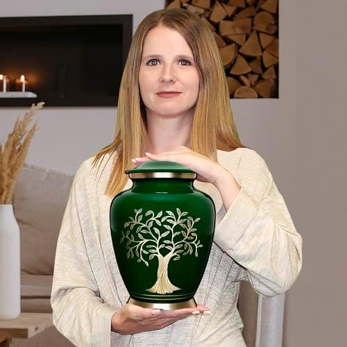 Trupoint Memorials Cremation Urn Tree of Life Large Dark Green