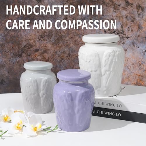 Angel Wings Ceramic Decorative Urns for Human Ashes - Fun Funeral Memorial Keepsake