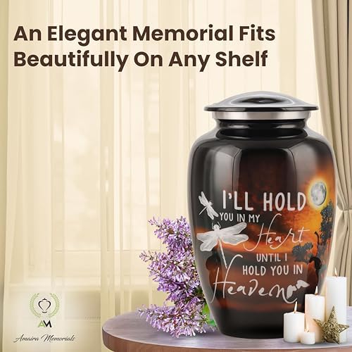 Amaira Memorials Moonlight Black Urn For Ashes - 200 Lbs