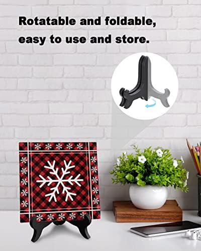 Christmas Snowflake Decorative Desk Plaque with Wooden Stand