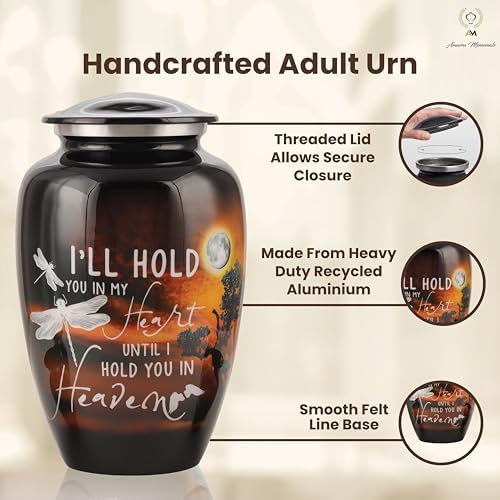 Amaira Memorials Moonlight Black Urn For Ashes - 200 Lbs