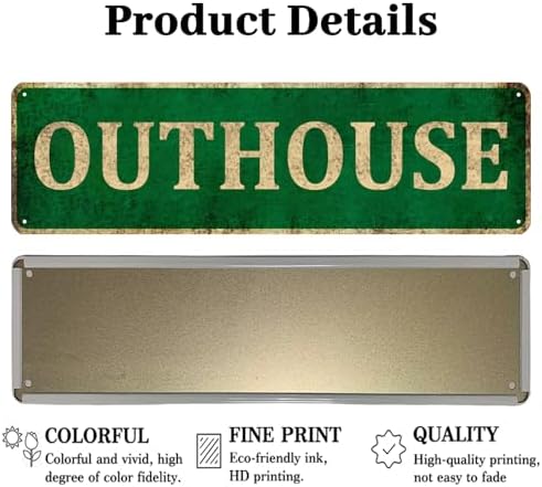 KIOZIY Outhouse Metal Plaque Retro Wall Decor