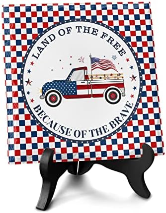 LEOSUCRE Independence Day Desk Decor Plaque