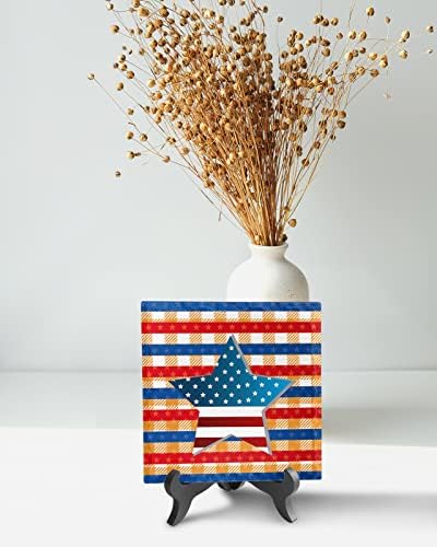 LEOSUCRE Desk Decor with American Flag Plaque