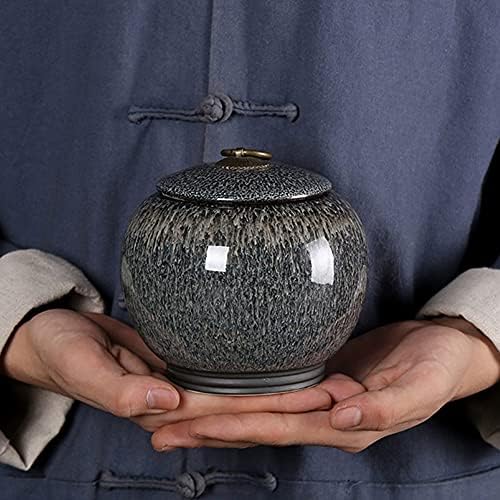 Classic Gray Ceramic Cremation Urn for Ashes and Pet Remains