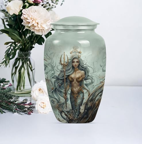 YATHABHISA Mermaid Palace 10 Inch Urn for Ashes