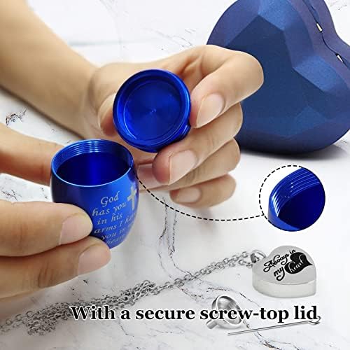 Small Urns for Ashes with Heart Box and Light - Mini Cremation Urn Set