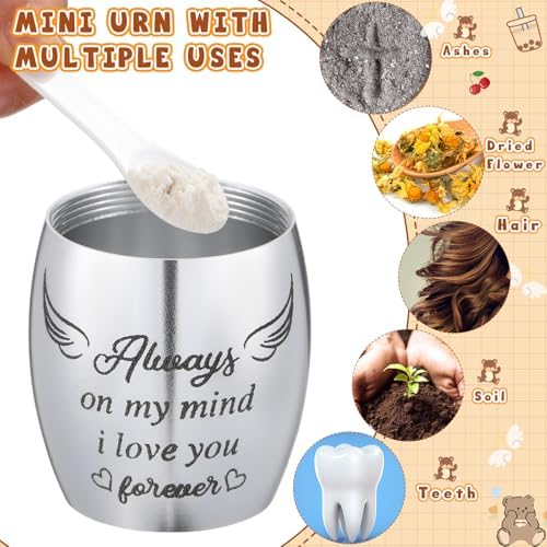 Kenning 5 Pcs Funeral Gift Set Cremation Stuffed Dog with Spoon and Tiny Urn Keepsake