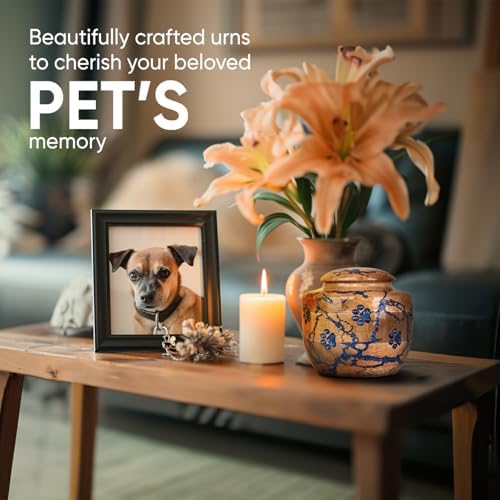Wood Pet Urns for Dog and Cat Ashes - Blue Small 10 Cuin