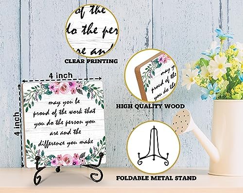 Inspirational Quote Wooden Decor With Iron Stand