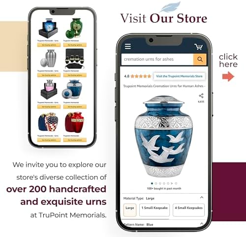 Trupoint Memorials Cremation Urns for Adult Ashes - Large Blue Birds