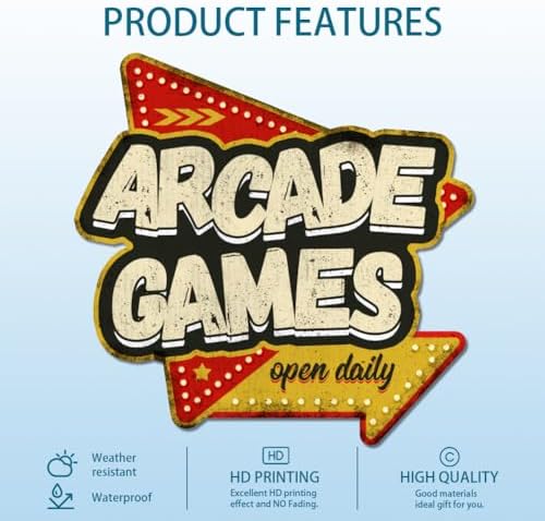 Globleland Arcade Games Retro Metal Tin Sign Wall Decor