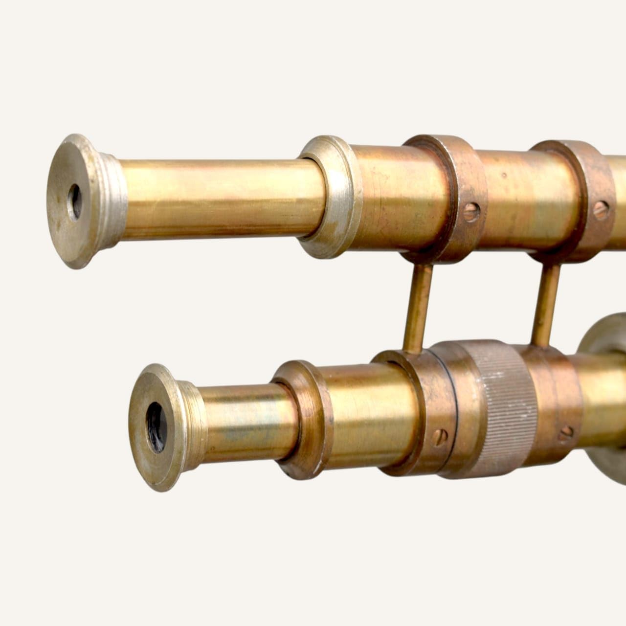 Globle Antique Craft Vintage Brass Binocular Telescope with Wooden Tripod Stand