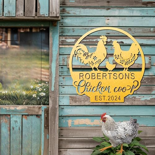 Custom Chicken Coop Metal Sign for Farmhouse Wall Decor