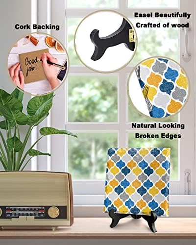 Vintage Moroccan Desk Decor with Wooden Stand