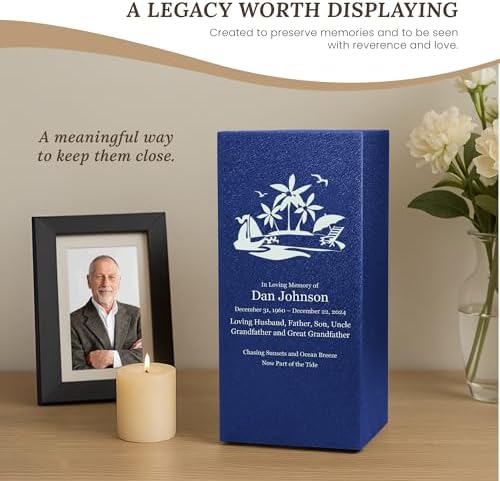 Customizable Cremation Urn for Human Ashes - Beach Style