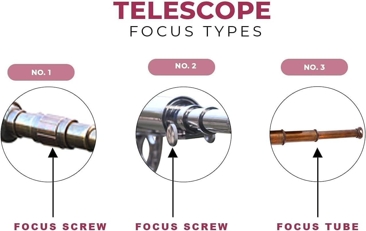 Maritime Style Vintage Telescope with Black Wooden Tripod