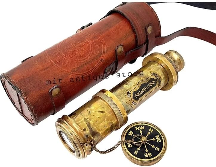 Crafted Antique Solid Brass Telescope Spyglass - Vintage Maritime Decor