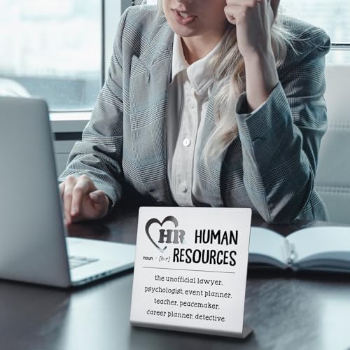 Funny HR Desk Sign Plaque for Women and Coworkers