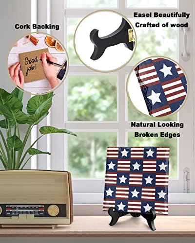 Independence Day Desk Decor with Wooden Stand 1