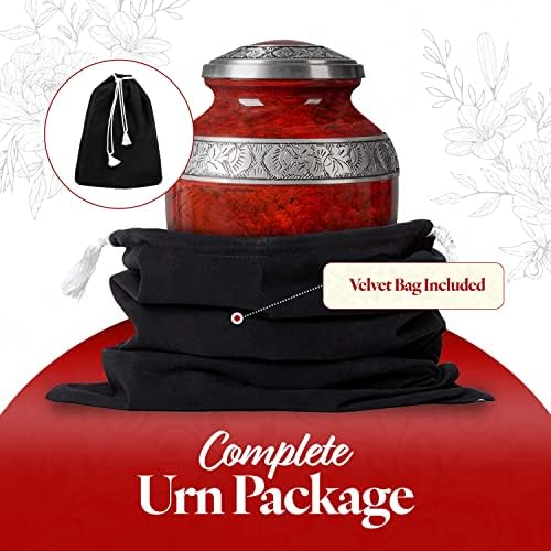 GSM Brands Cremation Urn for Adult Ashes - Large Red Aluminum