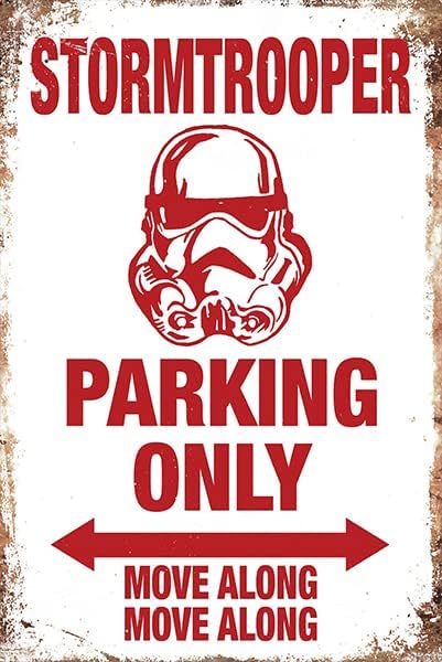 Vintage Metal Stormtrooper Parking Only Wall Decor Sign