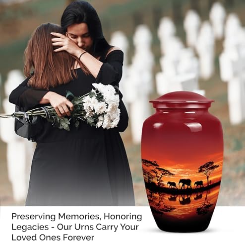10 Inch Elephant Cremation Urn for Human Ashes
