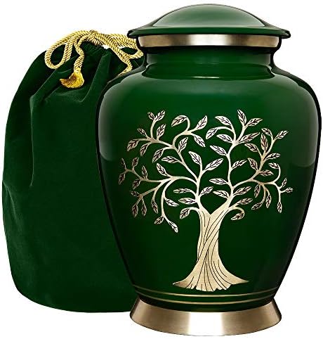 Trupoint Memorials Cremation Urn Tree of Life Large Dark Green
